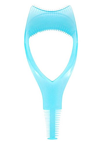 Blue : 3Pcs Plastic Makeup Upper Lower Eye Lash Mascara Guard Applicator With Comb Eyelashes Curlers Shields Applicators (Blue)