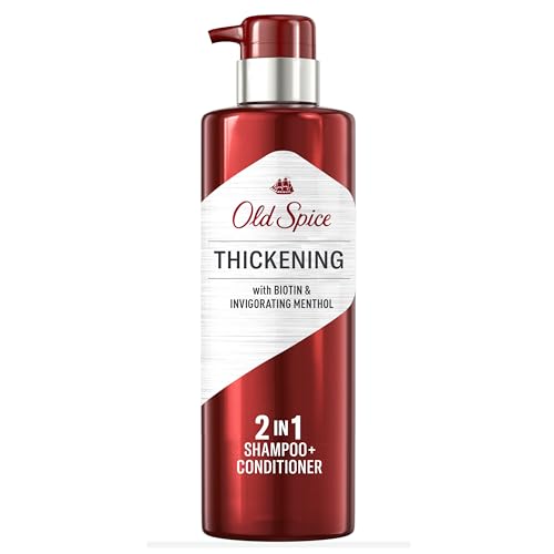 Old Spice Thickening 2-in-1 Men's Shampoo and Conditioner with Biotin and Invigorating Menthol, 17.9 oz