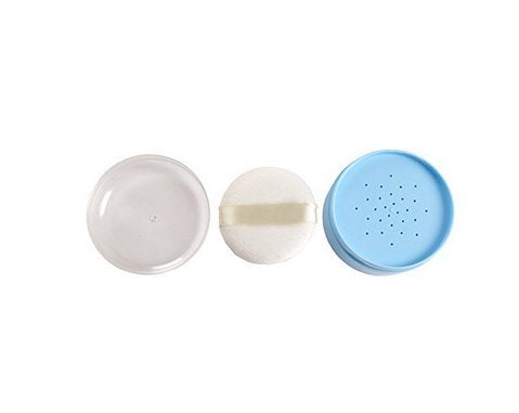 1PCS Empty Storage Body Talcum Powder Container with Sifter and Powder Puffs Make-up Loose Powder Box Case Holder for Home and Travel(Blue)