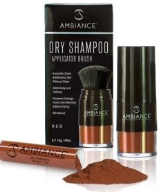 Combo - Brush & Refill : Ambiance Dry Shampoo Combo Pack, Applicator Brush & Refill- Red. All Natural Dry Shampoo!