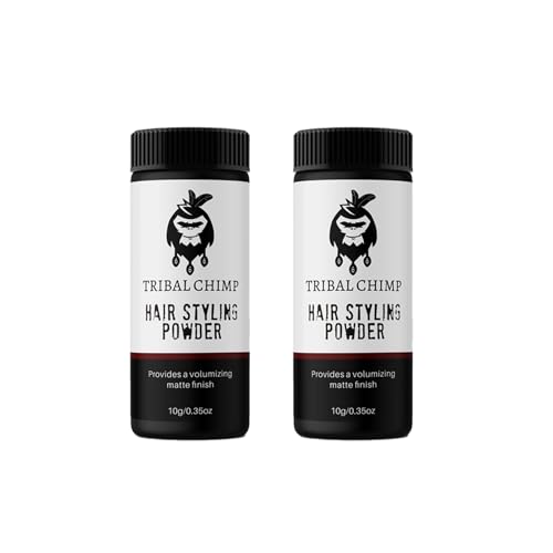Tribal Chimp Hair Styling Powder, All-day Invisible Hold Hair Volumizer and Texture for Men and Women, Styling Powder with Matte Finish- 2-Piece Set, 10g