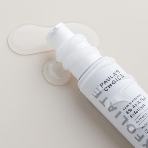Paula's Choice SKIN PERFECTING 8% AHA Exfoliant, Gel Exfoliant with Glycolic Acid Chamomile & Green Tea, Leave On Gentle Face Exfoliator for All Skin Types, Fragrance- Free, 3.3oz
