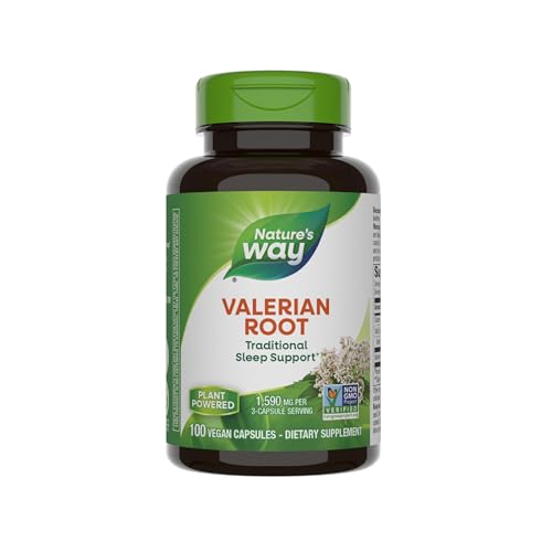 Nature's Way Valerian Root, Traditional Sleep Support*, Non-GMO Project Verified, Gluten Free, Vegan, 100 Capsules (Packaging May Vary)