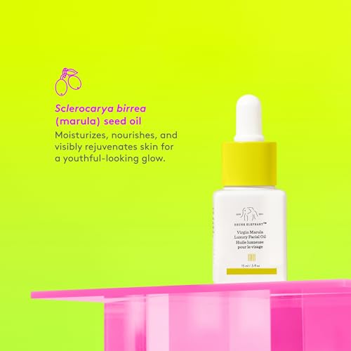 Drunk Elephant Virgin Marula Luxury Facial Oil - 15 ml/.5 fl oz - Face Oil - Clean Clinical Skincare - Cruelty-Free - Dermatologist-Tested - Free of Essential Oils, Silicones, and Fragrance