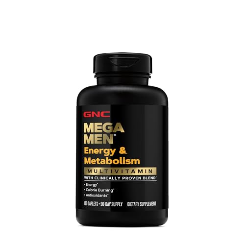 GNC Mega Men Energy & Metabolism Multivitamin | Increased Energy, Metabolism, Antioxidants, and Calorie Burning | 180 Count