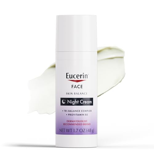 Eucerin Skin Balance Night Cream with Tri-Balance Complex - Sensitive Skin Face Moisturizer, 1.7 Oz Bottle