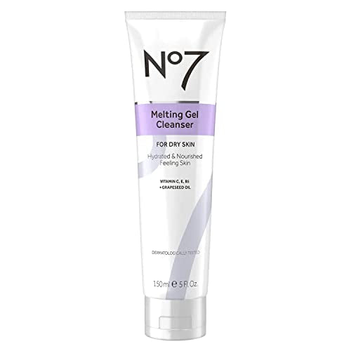 No7 Melting Gel Cleanser - Makeup Remover Balm with Vitamin C + Vitamin E - Hydrating Facial Cleanser for Dry Skin - Skin Balancing Milky Cleansing Balm (150 ml)