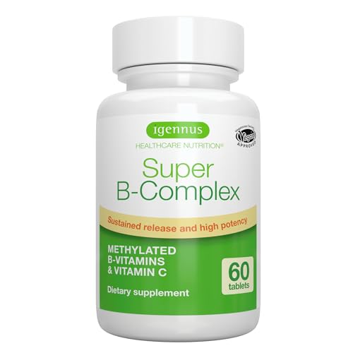 Super B-Complex – Methylated B Vitamins, MTHFR Supplement with Methylfolate & B12 Methylcobalamin, Sustained Release, Clean Label, Vegan, Lab Verified, 60 Small Tablets by Igennus