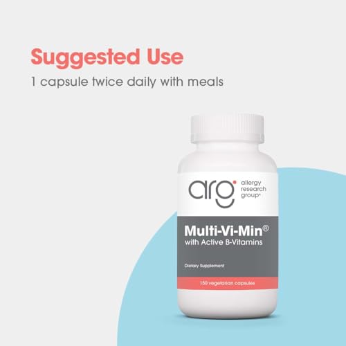 Allergy Research Group Multi-Vi-Min Supplement - Multivitamin for Men & Women, with Iron, Daily Vitamins, for Adults, High Potency, Bioavailable, Vegetarian Capsules - 150 Count