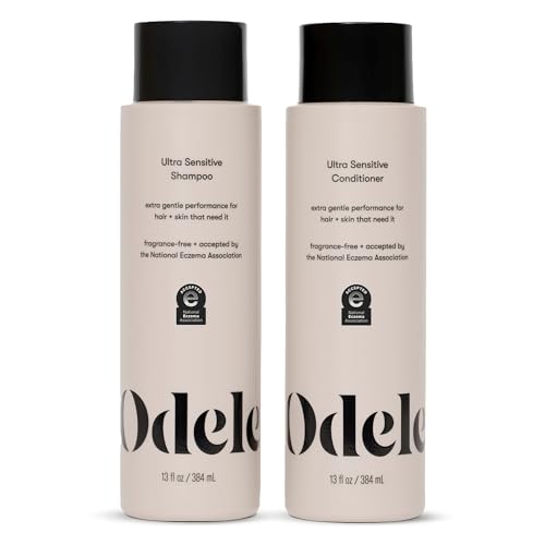 Odele Sulfate-Free Ultra-Sensitive Shampoo & Conditioner Set for Extra Gentle Cleansing and All Hair Types, 13 Fl Oz Each (2-Pack)