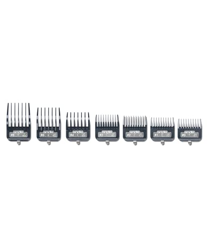 Andis 7 Piece Master Premium Metal Comb Set Hair Clipper Attachments Guides 33645