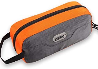 Grey/Orange: Gox Premium Toiletry Bag, Dopp Kit Case for Travel, Multifunction Cosmetics Organizer Pouch (Grey/Orange)