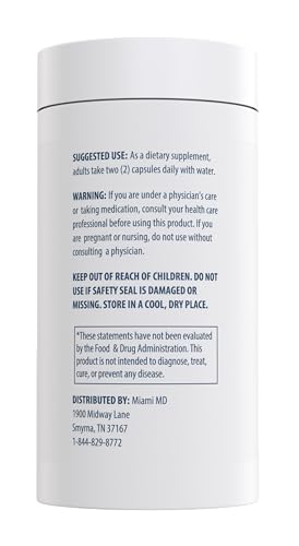 MiamiMD Total Beauty Matrix Collagen Supplements for Women - Collagen Capsules with Vitamin C for Hair, Skin and Nails - Cruelty Free - 60 Capsules