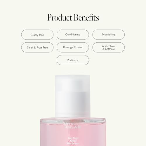 ANILLO Rosy Night Repair Hair Essence with Damask Rose Extract, Rosehip Oil, Peptide Complex for Dry, Damaged, Frizzy Hair - Musky Floral Scent, Vegan, Paraben-Free 50ml / 1.69 fl. Oz