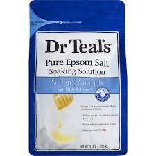 Dr. Teals Soften & Nourish with Milk & Honey Soaking Solution Gift Set (2 Pack, 3lbs ea.) - Pure Epsom Salt & Essential Oils Softens The Skin, Eases Aches & Muscle Pains - Relieve Stress at Home
