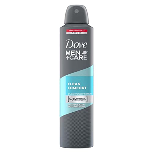 Dove MEN + CARE Clean Comfort Antiperspirant Deodorant 48 Hour Protection, 250 ml, Pack of 6