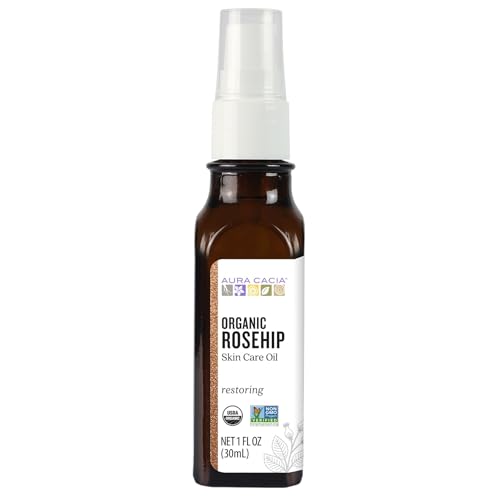Aura Cacia - Organic Rosehip Oil | Certified Organic & Non-GMO Project Verified Skin Care | 1 fl. oz.