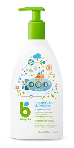 Babyganics Moisturizing Daily Lotion, Fragrance Free, 17oz Pump Bottle (Pack of 2)