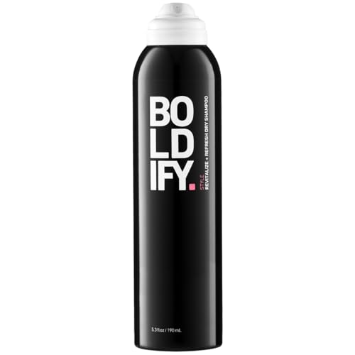 Boldify Dry Shampoo Spray - Revitalize and Refresh - Instantly Cleans, Volumizes and Balances Scalp, with Scalposine and Rice Starch - Invisible, Lightweight Formula for All Hair Types