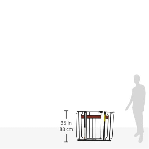 Regalo Home Accents Extra Wide Walk Thru Baby Gate, Includes Décor Hardwood, 4-Inch Extension Kit, 4-Inch Extension Kit, 4 Pack of Pressure Mount Kit and 4 Pack of Wall Cups and Mounting Kit