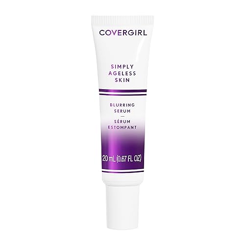 COVERGIRL Simply Ageless Blurring Serum, Anti Wrinkle Serum, Face Serum, 1 Pack,Skin Tightening Serum, Reduces Fine Lines, Formulated with Vitamin A & E, Argan Oil, Coconut Oil