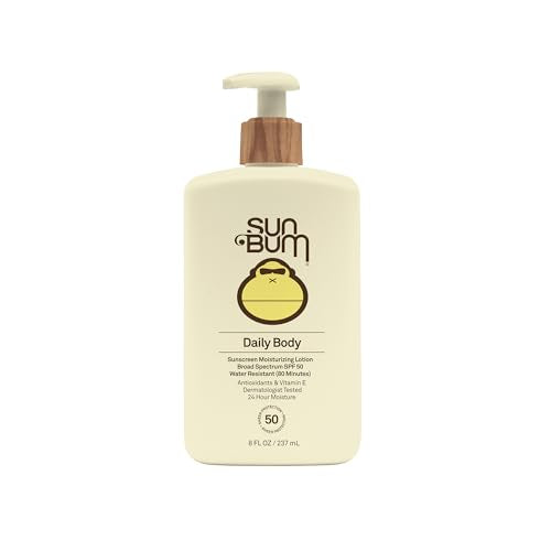 Sun Bum Daily SPF 50 Sunscreen Body Lotion - Broad Spectrum Moisturizing Sunscreen with Vitamin E - Vegan and Hawaii 104 Act Compliant (Without Octinoxate & Oxybenzone) - Dermatologist Tested - 8 oz