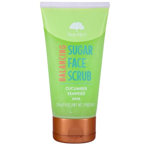 Tree Hut Cucumber & Seaweed Balancing Face Scrub | Deep Cleans Pores to Remove Dead Skin & Impurities | Nourishing Essential Body Care | 7.4 fl oz.