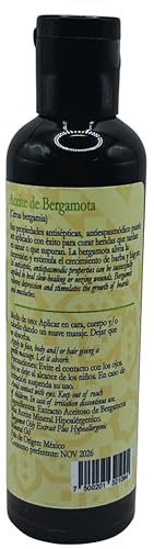 Shampoo Organic Bergamot + Conditioner (16.9 fl oz) with Aloe Vera & Rosemary | SHAMPOO ORGÁNICO BERGAMOTA con Sábila & Romero + Acondicionador 16.9 fl oz + ACEITE BERGAMOTA 125 m