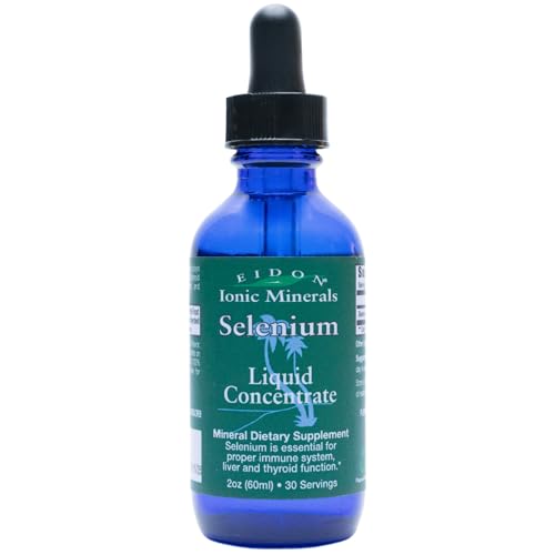 Eidon Ionic Minerals Liquid Selenium, Selenium Drops, Sodium Selenate Supplement, Support Liver Health and Thyroid Function, Immune System Support, 2 oz