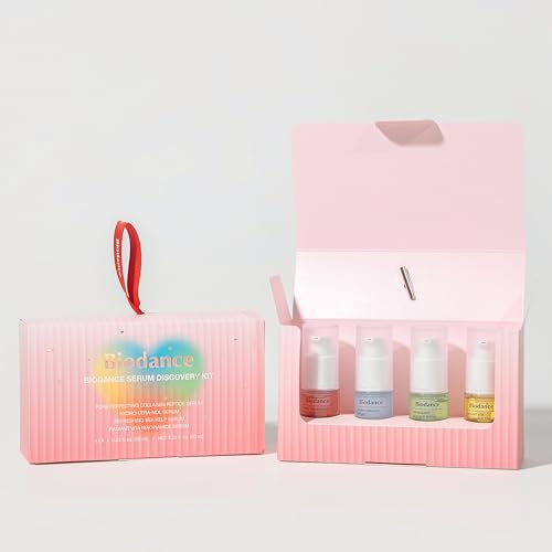 BIODANCE Serum Discovery Set: 4 Mini Serums Set, Holiday Christmas Gifts, Stocking Stuffers for teen girls, Korean Skincare with Collagen Peptide, Ceramide Panthenol, Sea Kelp, Vitamin C Niacinamide