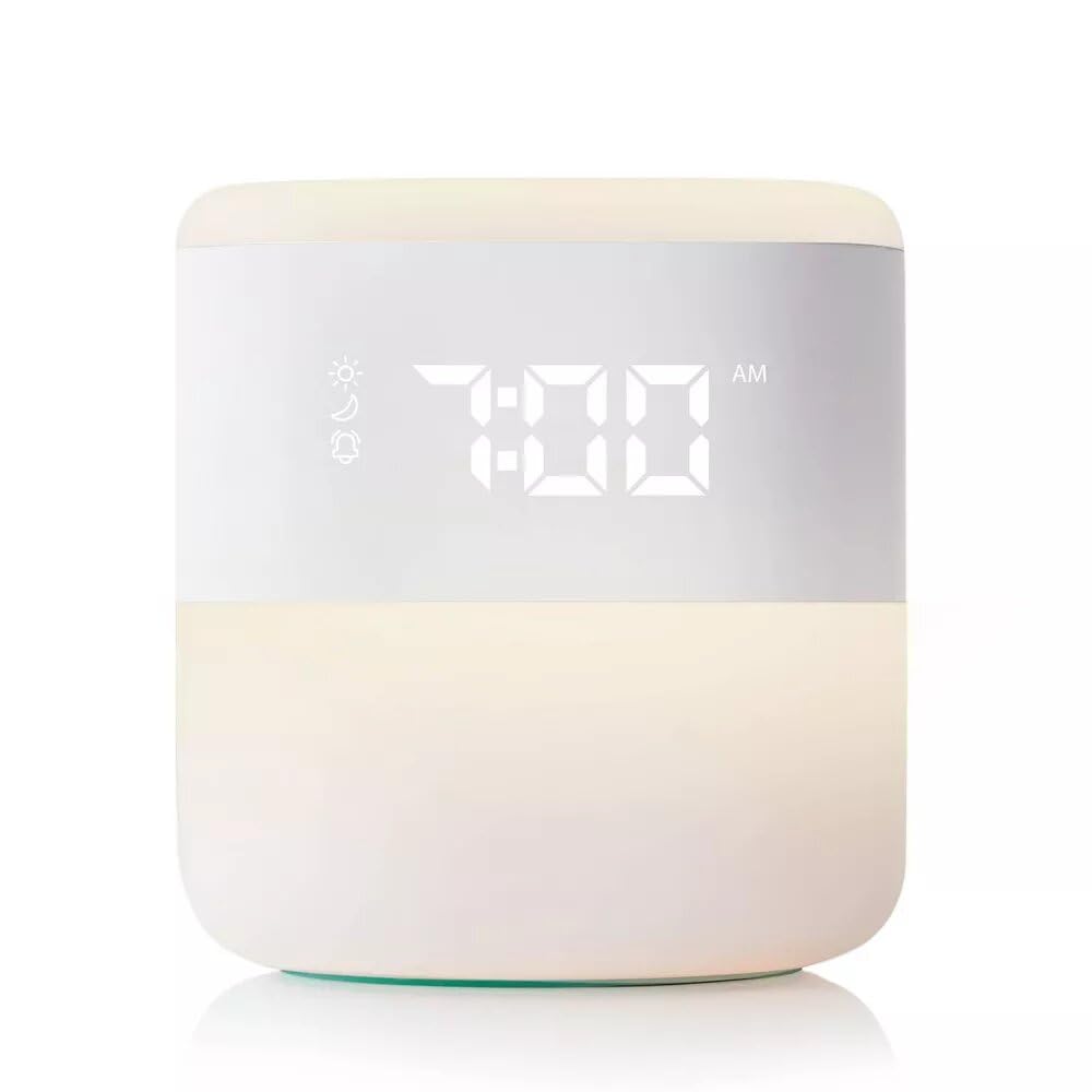 Frida Baby 3-in-1 Alarm Clock + Sound Machine + Nightlight | Wake Up Light Sunrise Alarm Clock, White Noise Soother, Sleep Trainer, Nursery + Toddler + Kids Bedroom (Bluetooth)