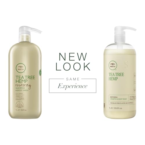 Tea Tree Hemp Restoring Shampoo & Body Wash, 2-in-1 Cleanser, For All Hair Types, 33.8 fl. oz.