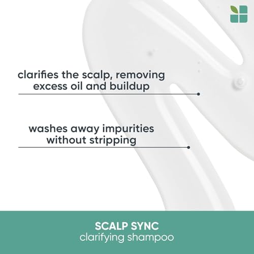 Biolage Scalp Sync Clarifying Shampoo - Residue & Buildup Remover, For Oily Scalp, Fermented Tea & Glycolic Acid, Vegan & Paraben-Free, 13.5 Fl Oz, Packaging May Vary