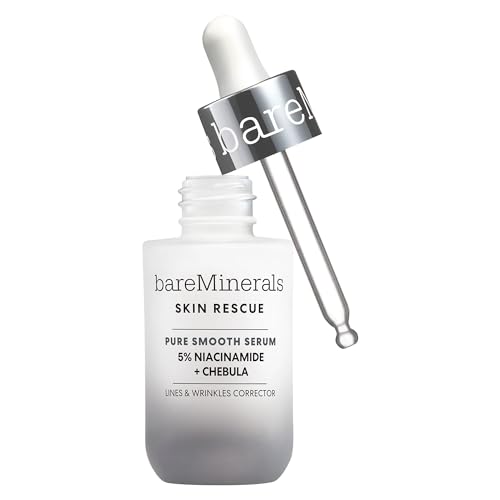 bareMinerals Skin Rescue Pure Smooth Face Serum, Formulated with 5% Niacinamide + Chebula, Smoothes Fine Lines + Wrinkles, Sensitive Skin Safe