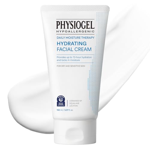 Physiogel Daily Hydrating Facial Moisturizer Cream, 72 hrs Hydration for Dry & Sensitive Skin, Korean skin care, Fragrance-Free, Non-Comedogenic, Dermatologist-Tested, Ceramide, Squalane.