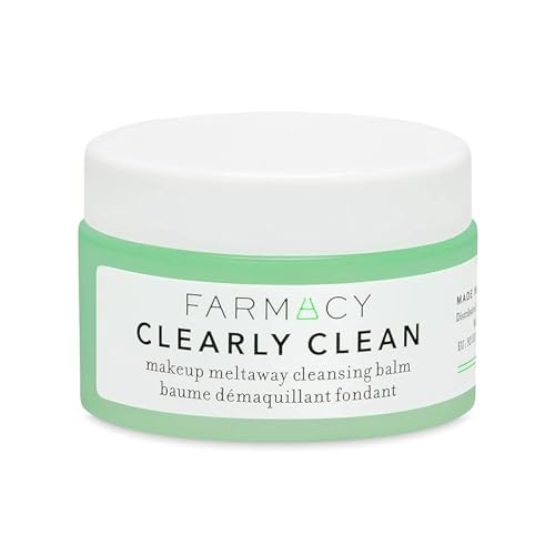 Farmacy Makeup Remover Cleansing Balm - Clearly Clean Sensitive Skin Makeup Remover + Oil Based Cleanser - Gentle Exfoliating Double Cleanser - Melts From Balm to Milky Lather - Fragrance Free (12ml)