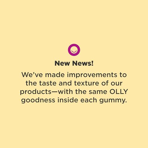 OLLY Daily Energy Gummy, Caffeine Free, Vitamin B12, CoQ10, Goji Berry, Adult Chewable Supplement, Tropical Flavor - 60 Count
