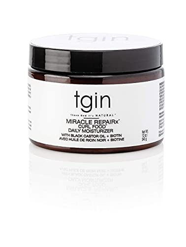 tgin Miracle RepaiRx Curl Food Daily Moisturizer for Curly, Coily and Wavy Hair, Moisturizing Curl Cream for Dry, Damaged Hair, 12 oz