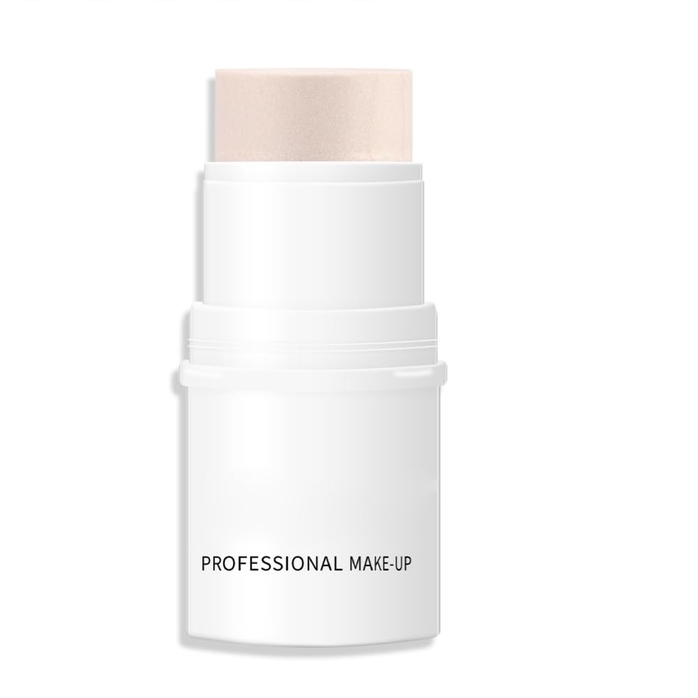 White Highlighter Makeup Stick, White Highlighter Stick Long Lasting Smooth Cheek Highlighter Pencil Makeup Waterproof Cream Make up Highlighter for Face