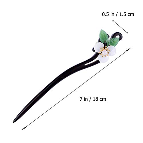 Lurrose Chinese Hair Stick Vintage Flower Hair Stick Japanese Wood Chopsticks for Women Girls Hair Styling