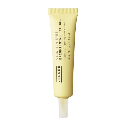 Versed Vacation Eyes Brightening Eye Gel - Lightweight Cooling Gel For Puffy Eyes with Vitamin C, Ginseng Root Extract and Niacinamide - Help Reduce Under-Eye Darkness - Vegan (0.5 fl oz)