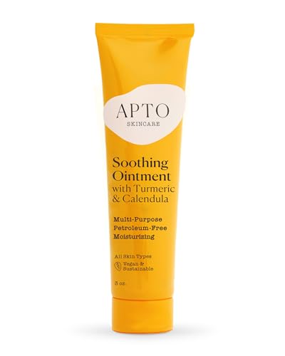APTO Soothing Ointment w/Turmeric & Calendula: Ultra-Moisturizing Barrier Cream for Dry, Chapped Skin on Your Body, Face, or Lips, 3 oz.