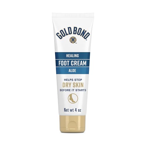 Gold Bond Healing Foot Cream, 4 oz. (Pack of 4), With Aloe, Nourishes & Softens For Healthier Looking Feet