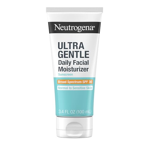 Neutrogena Ultra Gentle Daily Facial Moisturizer with SPF 30 Sunscreen with CICA, Lightweight Face Lotion with Broad Spectrum SPF 30 for Normal to Sensitive Skin, Fragrance-Free, 3.4 fl. oz