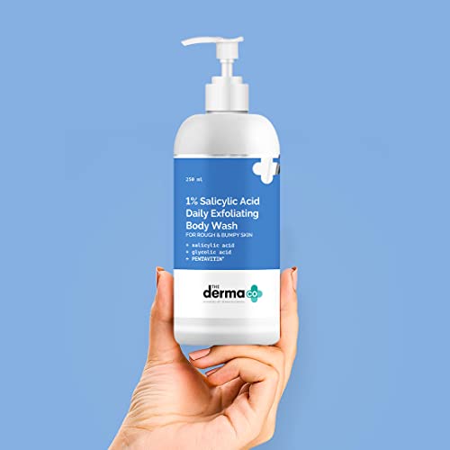 The Derma Co 1% Salicylic Acid Exfoliating Body Wash | Helps Smoothen Rough & Bumpy Skin | Deeply Cleanses & Exfoliates | Helps Reduce Body Acne | 8.45 Fl Oz/250ml