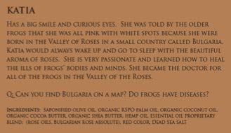 Katia - Bulgarian rose natural, vegan frog bath soap with shea butter