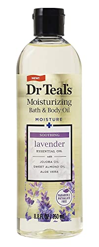 Dr. Teals Bath & Body Oil Variety Gift Set (2 Pack, 8.8oz Ea.) - Soothing Lavender & Rejuvenating Eucalyptus & Spearmint - Essential Oils Hydrate Skin & Alleviates Daily Stress