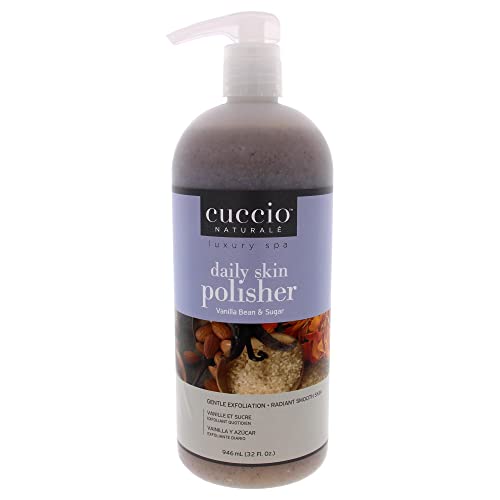 Cuccio Naturale Daily Skin Body Polisher - Soothes And Softens Your Skin - Gentle Exfoliation Process - Lifts Dead Cells From The Skin’s Surface - Radiant Skin - Vanilla Bean And Sugar - 32 Oz