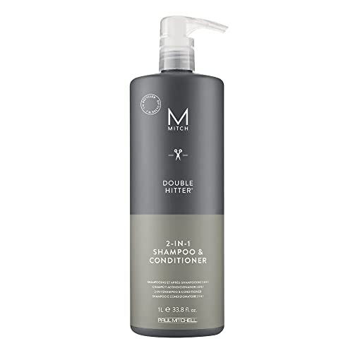 MITCH by Paul Mitchell Double Hitter 2-in-1 Shampoo and Conditioner for Men, For All Hair Types, 33.8 fl. oz.