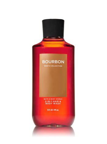 Bath & Body Works - Bourbon - Deodorizing Body Spray and 2 in 1 Hair and Body Wash - Gift Set